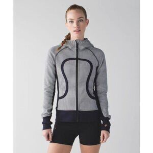 EUC Lululemon Scuba Hoodie II Washi Weave Angel Wing in Naval Blue - Size 6